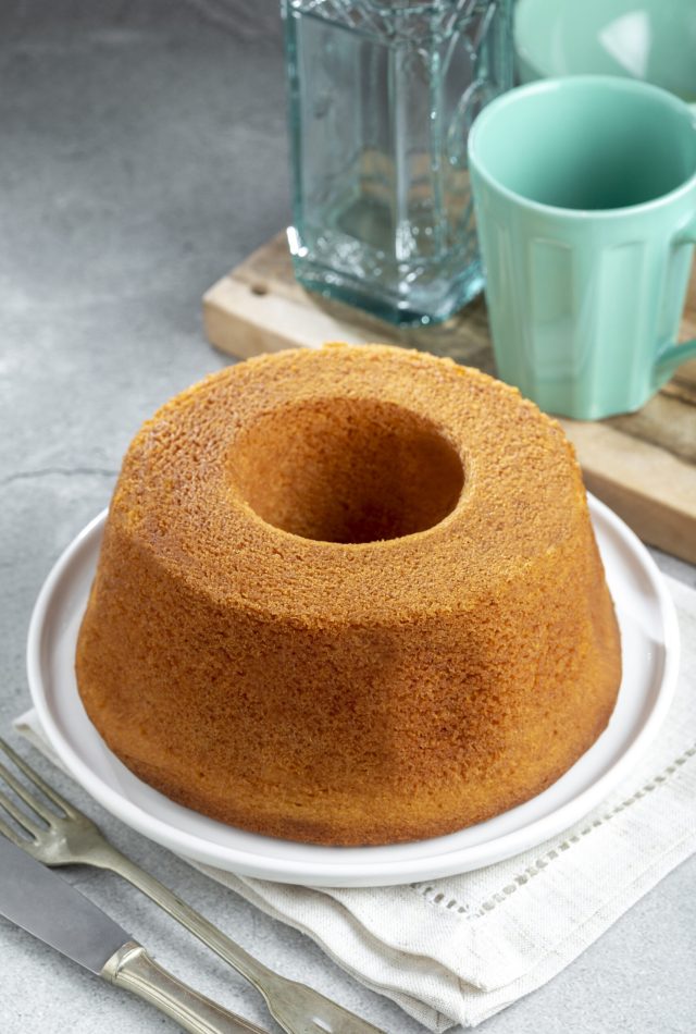 Delicious cornmeal cake, traditional Brazilian cake.